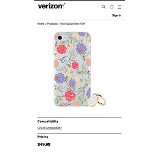 Kate Spade Clear/Floral IPhone X case